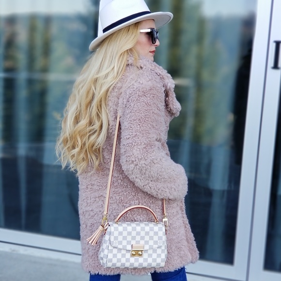 Faux Fur Teddy Jacket Coat - Dusty Pink - Picture 2 of 5